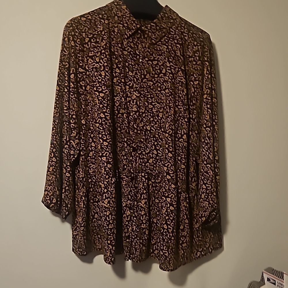 LOGO  BY LORI GOLDSTEIN woven blouse 3X